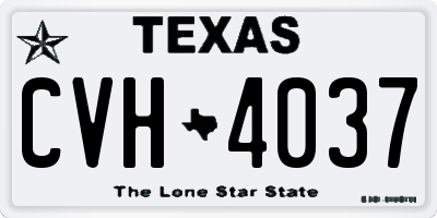 TX license plate CVH4037