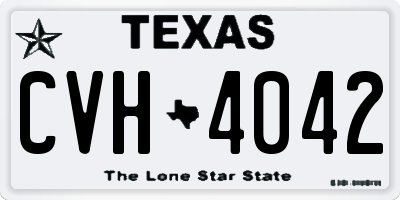 TX license plate CVH4042