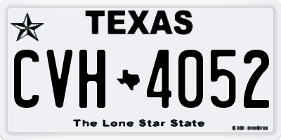 TX license plate CVH4052