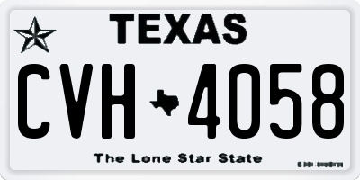 TX license plate CVH4058