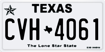 TX license plate CVH4061