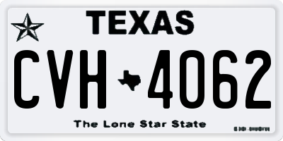 TX license plate CVH4062