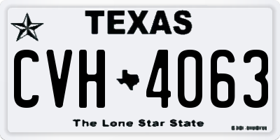 TX license plate CVH4063