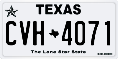 TX license plate CVH4071