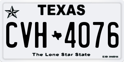 TX license plate CVH4076