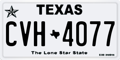 TX license plate CVH4077