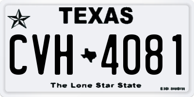 TX license plate CVH4081