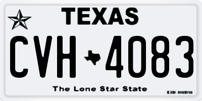 TX license plate CVH4083