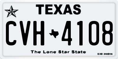 TX license plate CVH4108