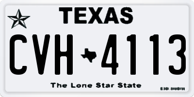 TX license plate CVH4113