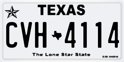 TX license plate CVH4114