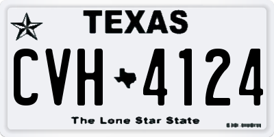 TX license plate CVH4124
