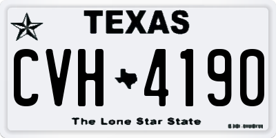 TX license plate CVH4190