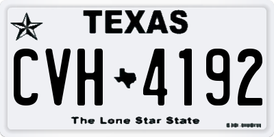TX license plate CVH4192