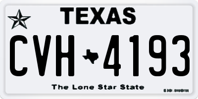 TX license plate CVH4193