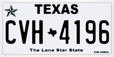 TX license plate CVH4196