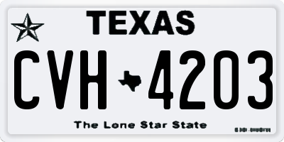 TX license plate CVH4203