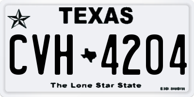 TX license plate CVH4204