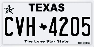 TX license plate CVH4205