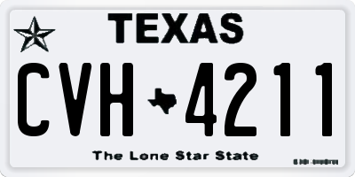 TX license plate CVH4211