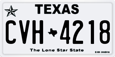 TX license plate CVH4218