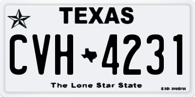 TX license plate CVH4231