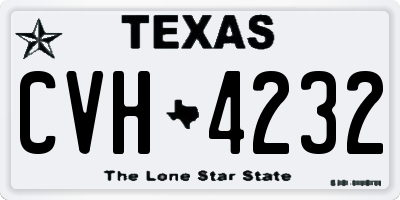 TX license plate CVH4232