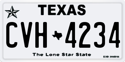 TX license plate CVH4234