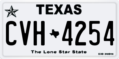 TX license plate CVH4254