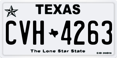 TX license plate CVH4263