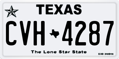 TX license plate CVH4287