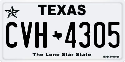 TX license plate CVH4305