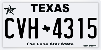 TX license plate CVH4315