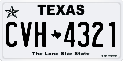 TX license plate CVH4321