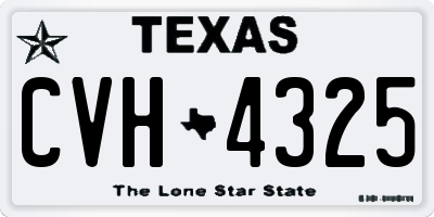 TX license plate CVH4325