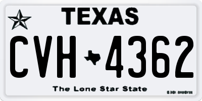 TX license plate CVH4362