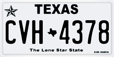 TX license plate CVH4378