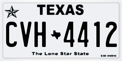 TX license plate CVH4412
