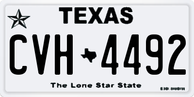 TX license plate CVH4492