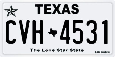 TX license plate CVH4531