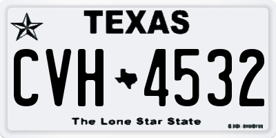 TX license plate CVH4532
