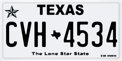 TX license plate CVH4534