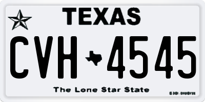 TX license plate CVH4545