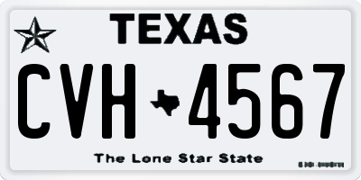 TX license plate CVH4567