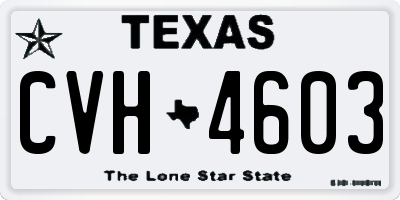 TX license plate CVH4603