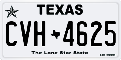 TX license plate CVH4625