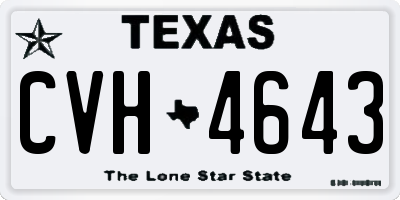 TX license plate CVH4643