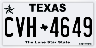 TX license plate CVH4649