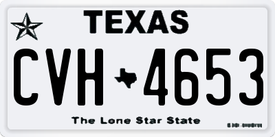 TX license plate CVH4653
