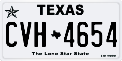 TX license plate CVH4654
